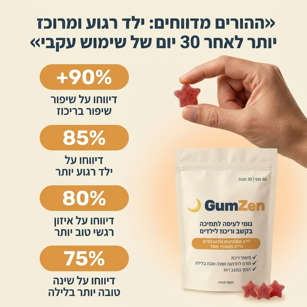 GumZen - גומי לעיסה לתמיכה בקשב ריכוז והרגעה לילדים