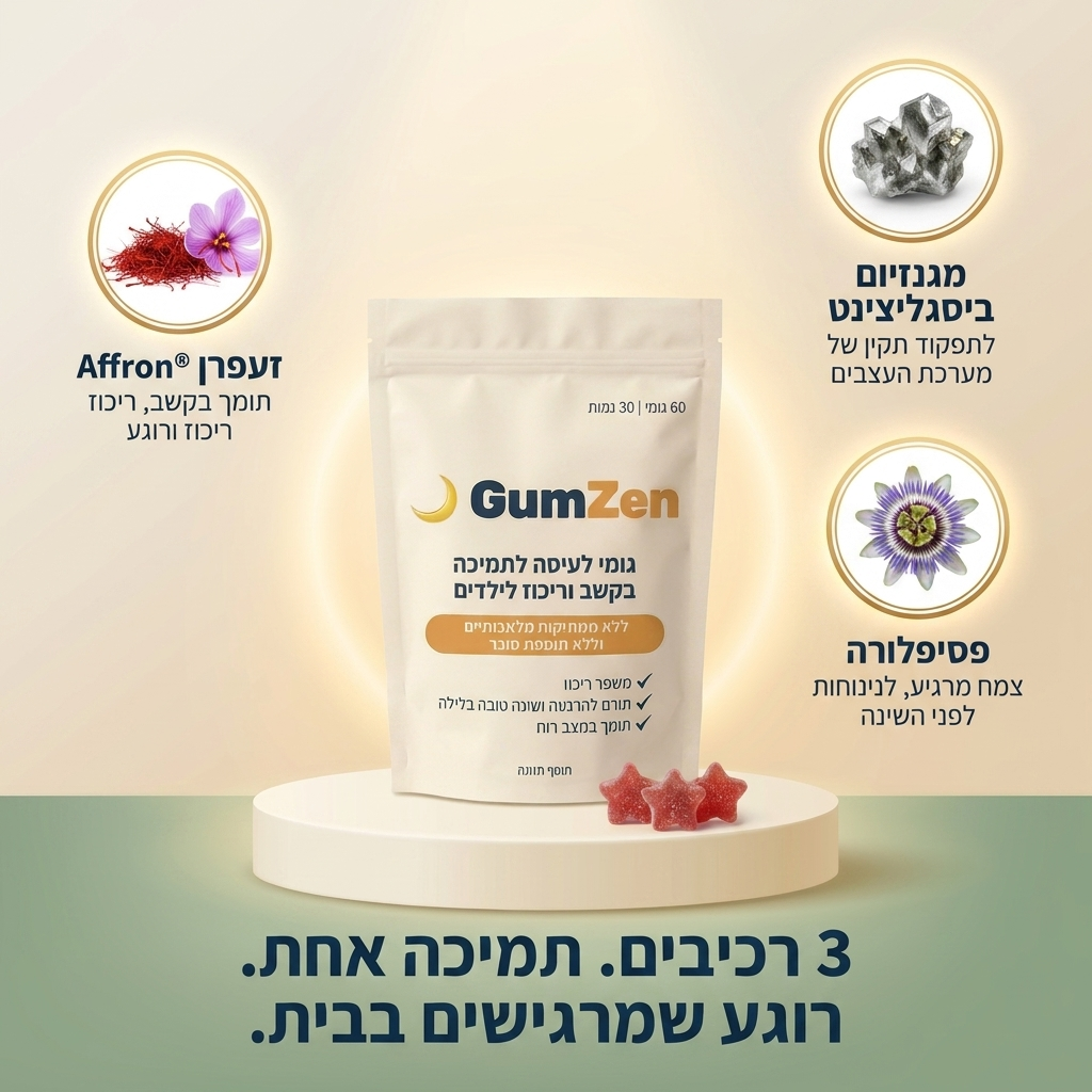 GumZen - גומי לעיסה לתמיכה בקשב ריכוז והרגעה לילדים